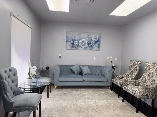 Spa waiting room beside the front desk